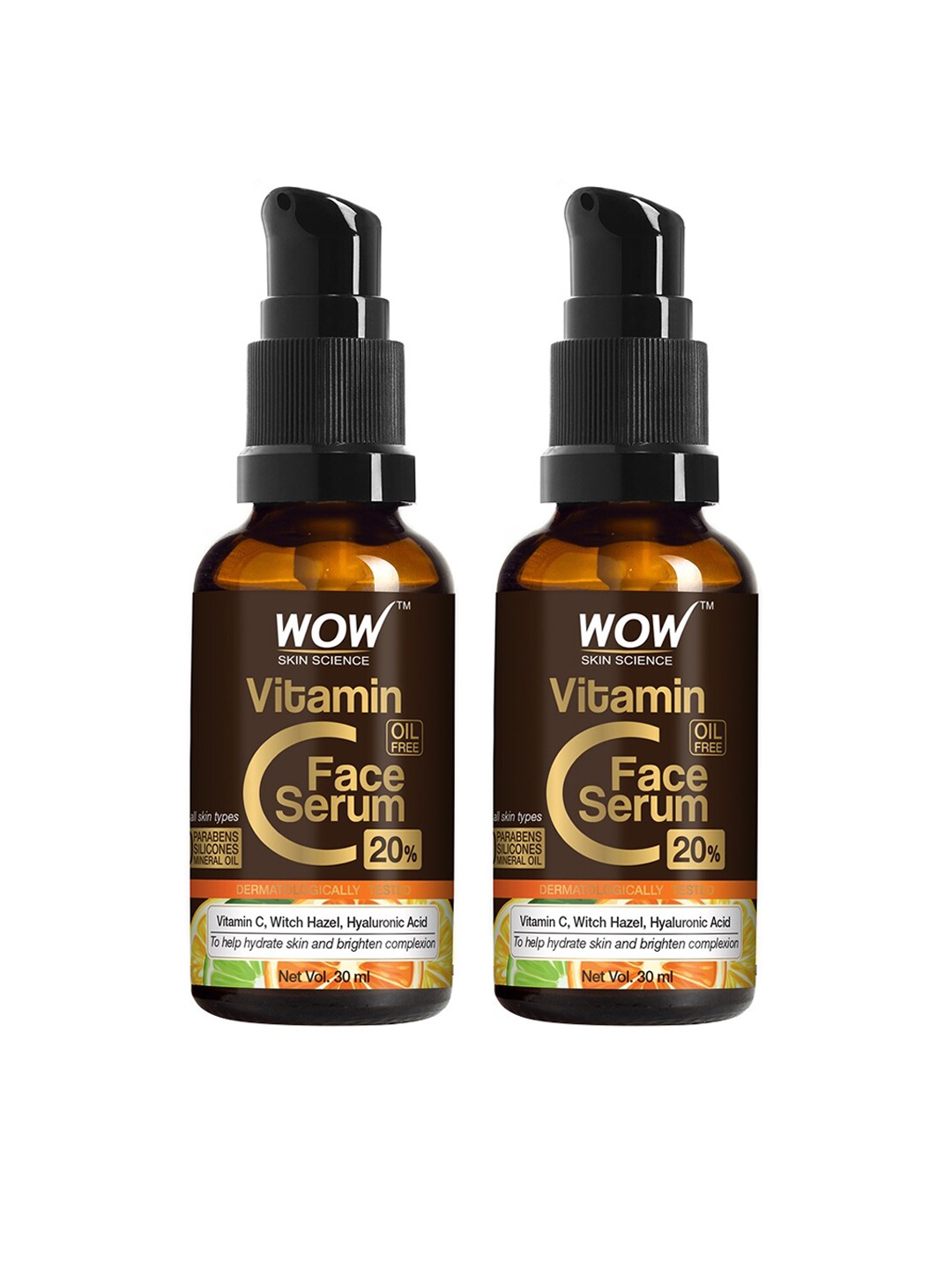 

WOW SKIN SCIENCE Set of 2 Vitamin C Skin Clearing Serum Genuine 20%, Brown