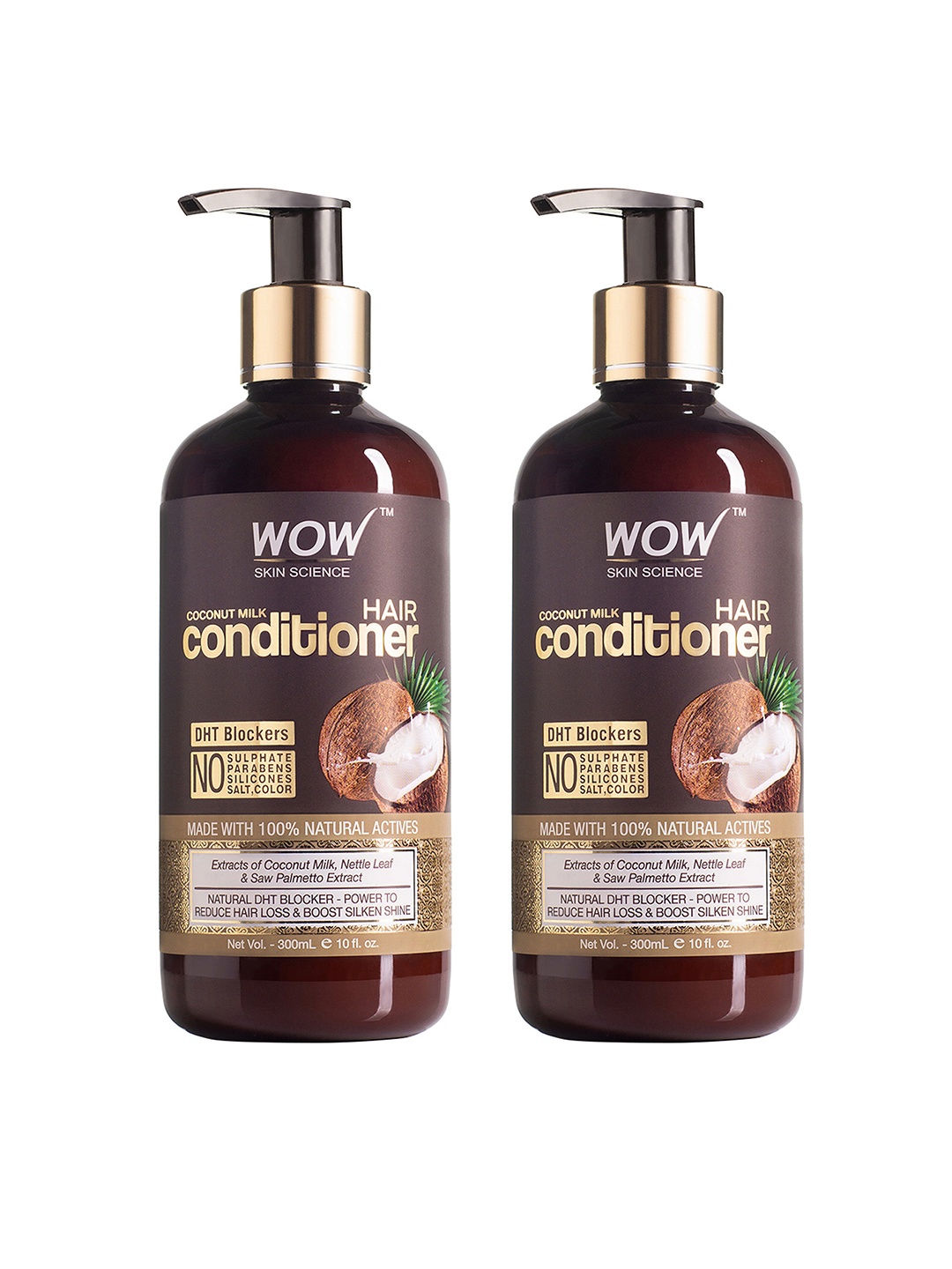 

WOW SKIN SCIENCE Set of 2 Coconut Milk Hair Conditioner, Brown