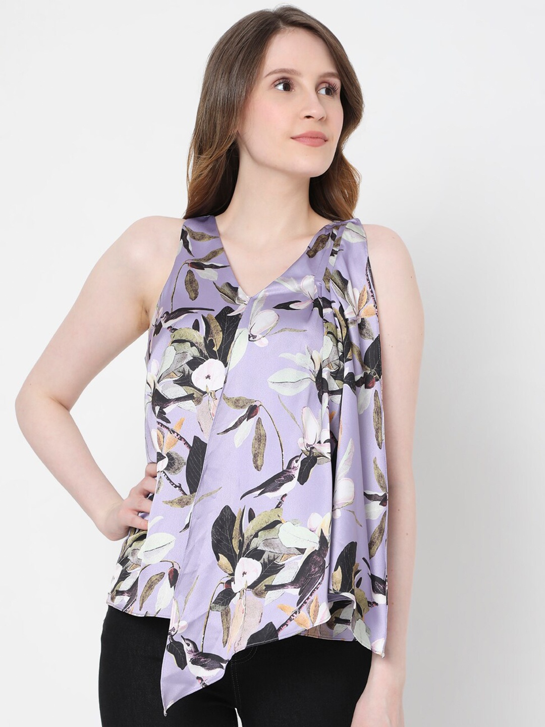 

Vero Moda Purple Floral Print Top