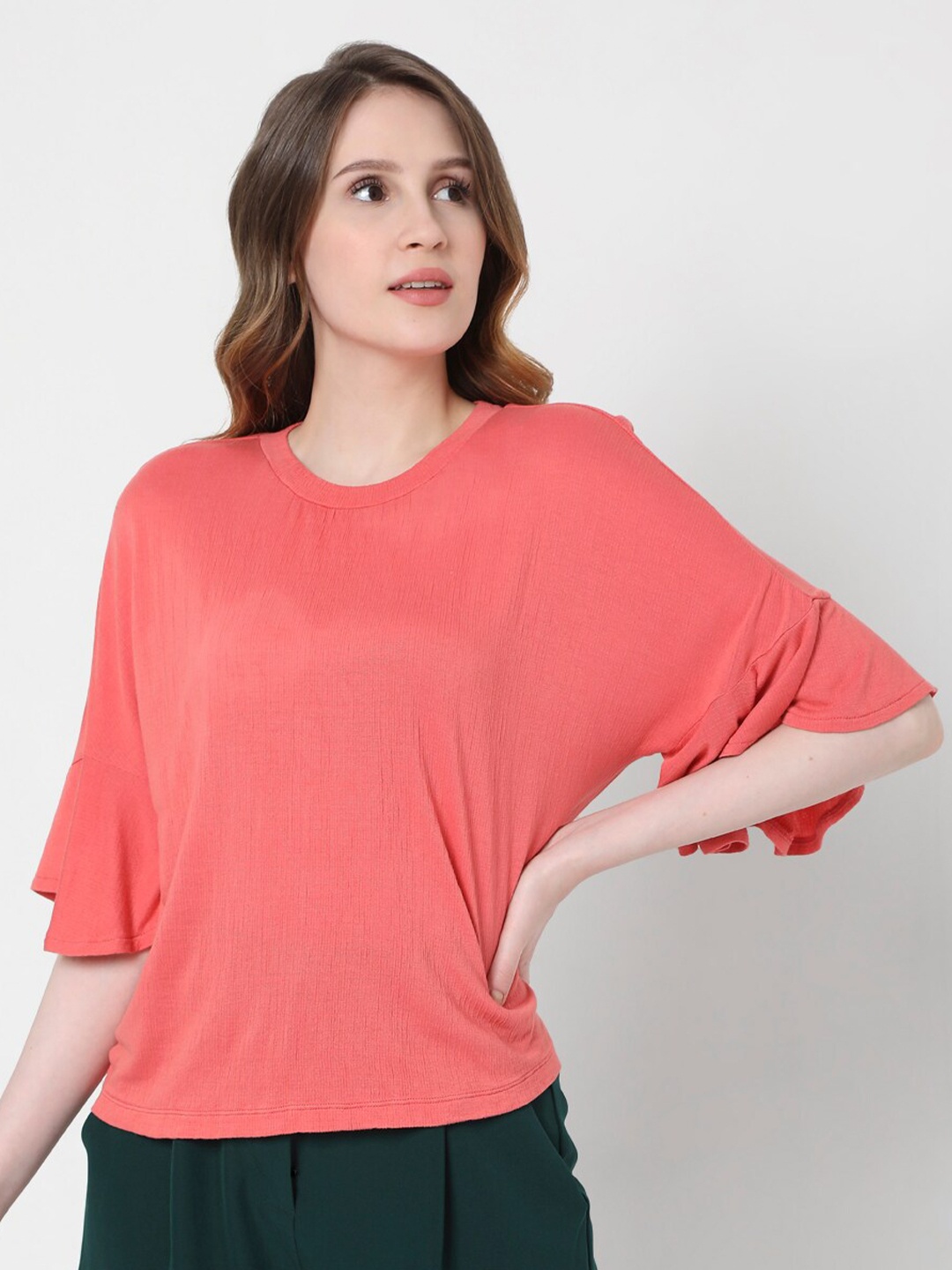 

Vero Moda Red Solid Top