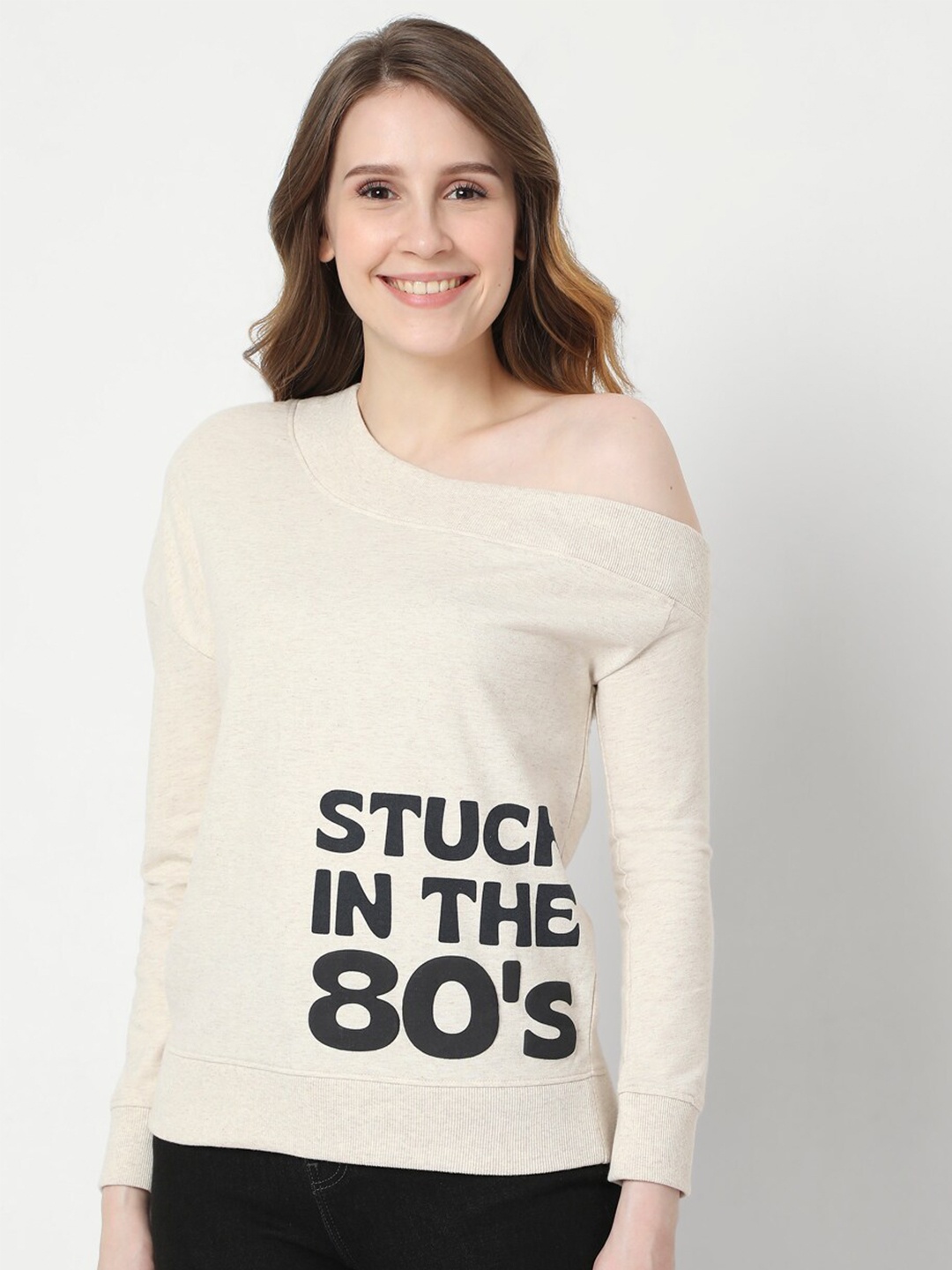 

Vero Moda Women Beige Printed Sweatshirt