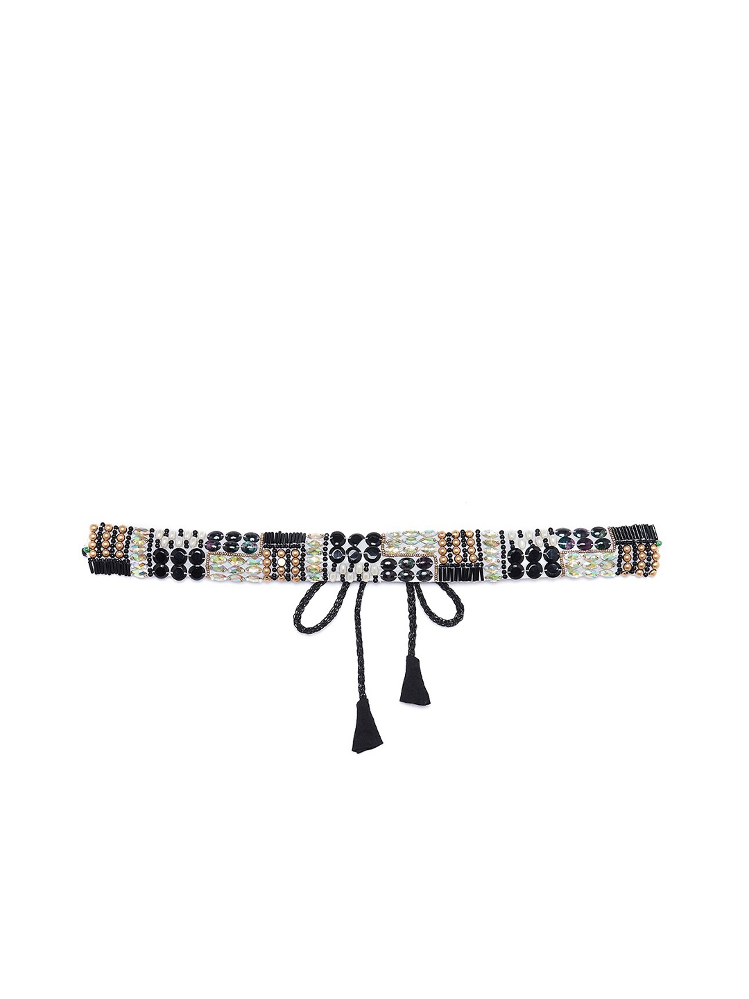

Athena Women Black & White Embellished Belt