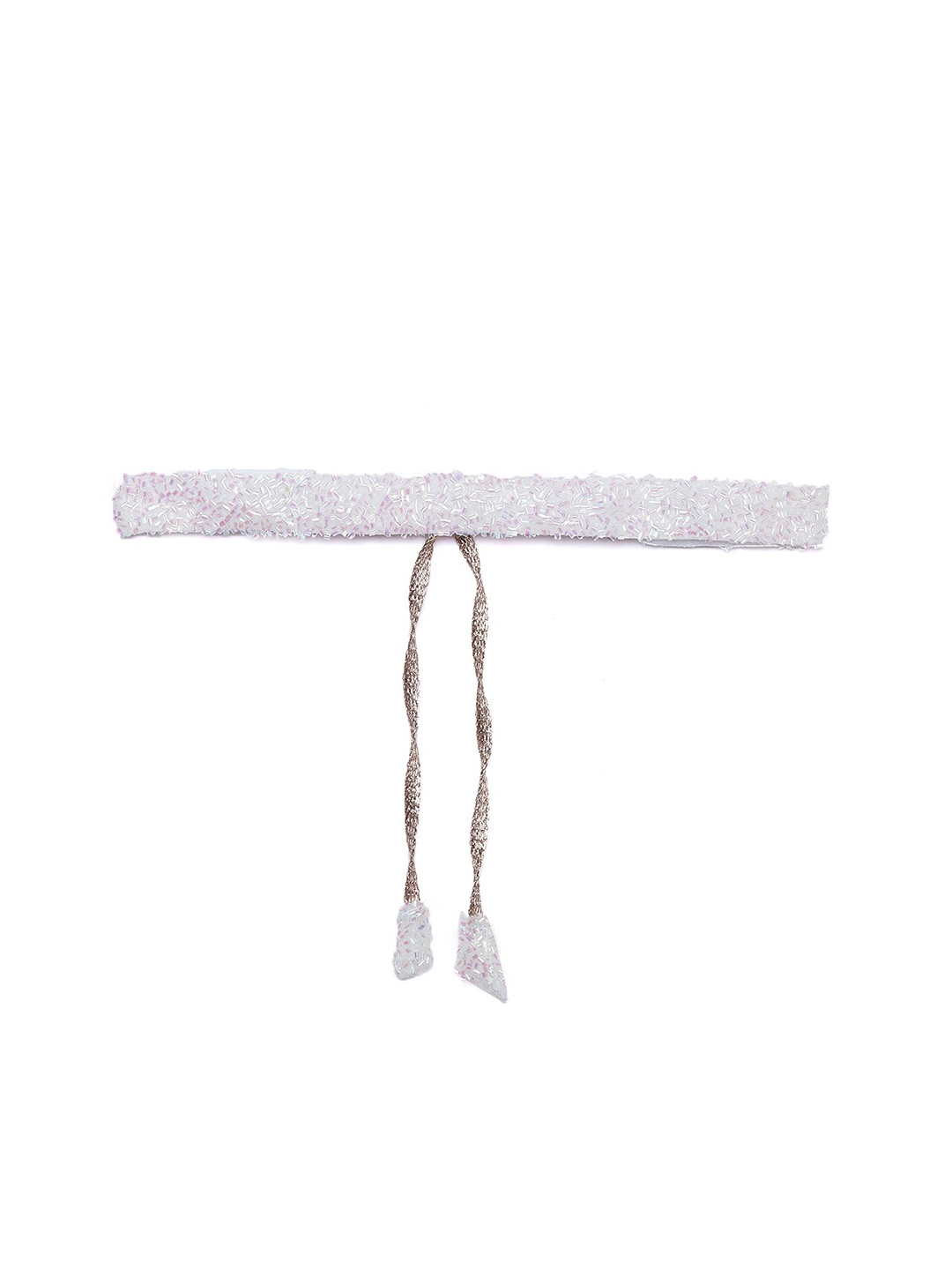 

Athena Women White & Gold Embellished Belt