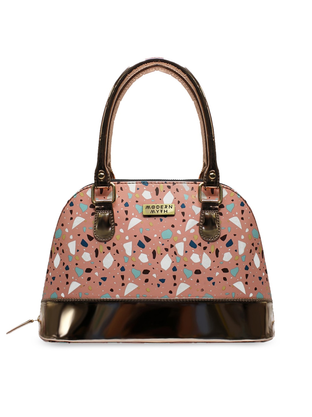 

MODERN MYTH Pink Printed Structured Handheld Bag