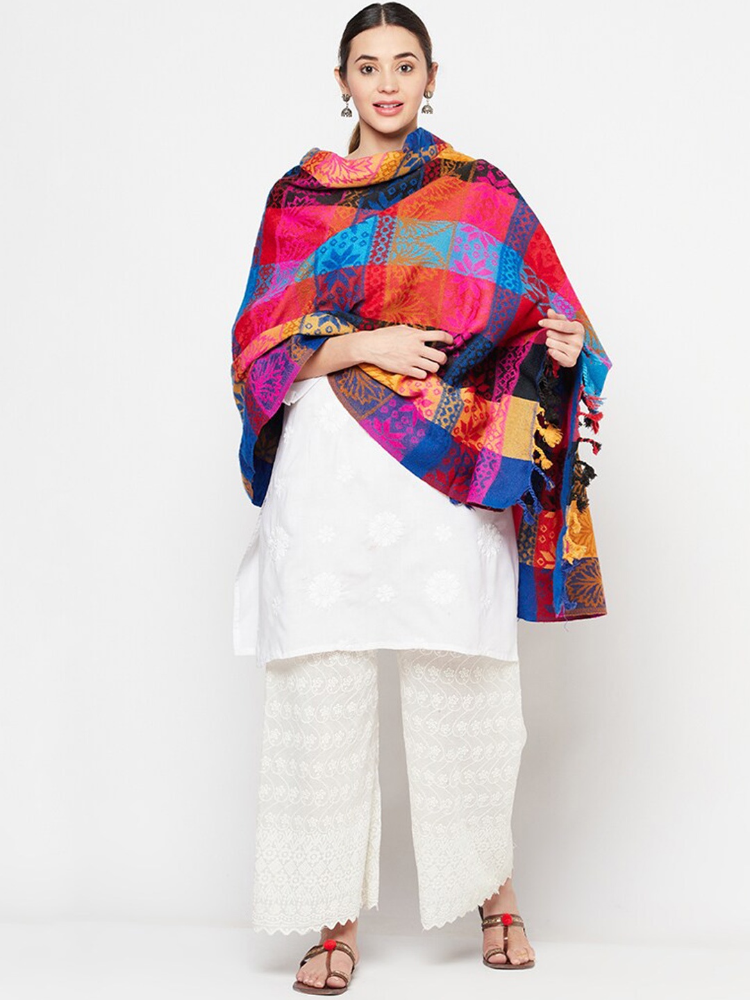 

Safaa Women Multi-Coloured Woven Design Shawl