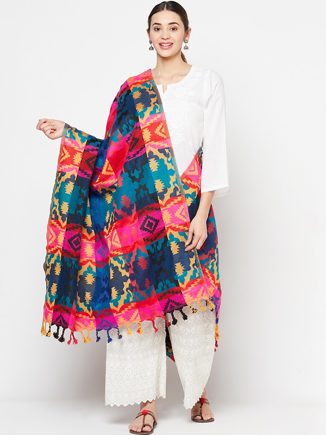 

Safaa Women Multicoloured Woven Design Shawl, Multi