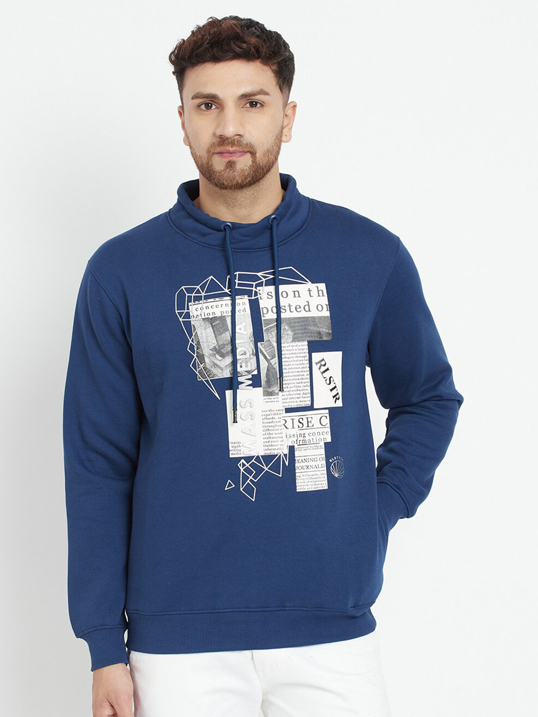 

Parcel Yard Men Blue Printed Sweatshirt