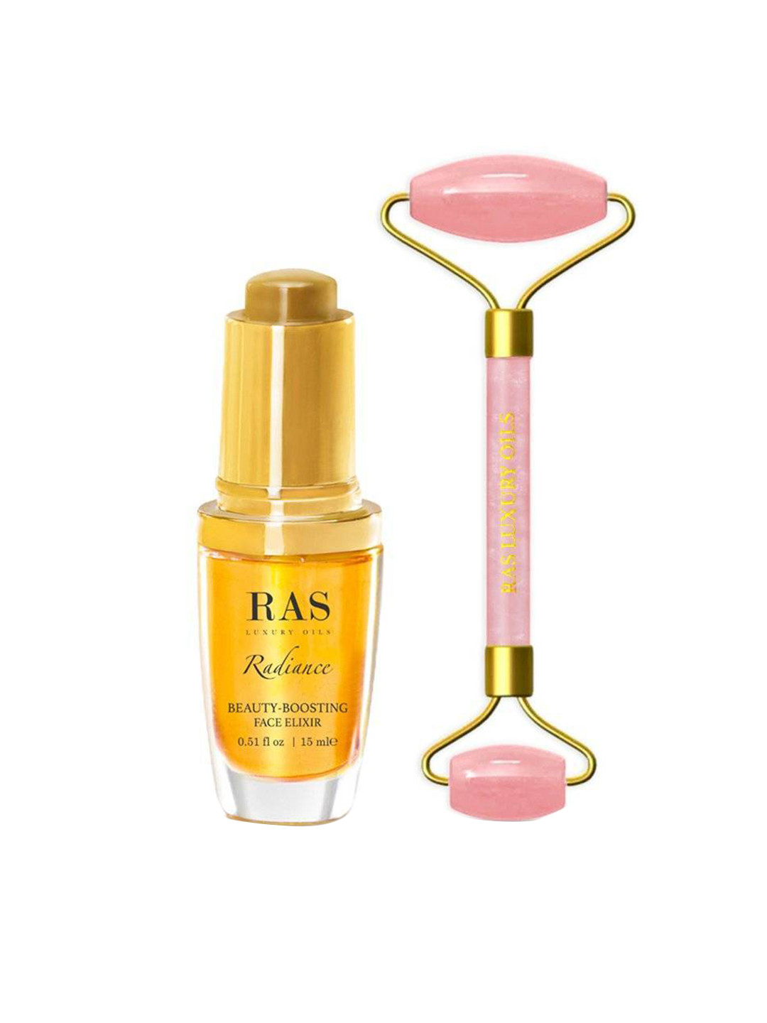 

RAS LUXURY OILS Radiance Beauty Boosting Face Elixir with Facial Roller 15ml, Multi