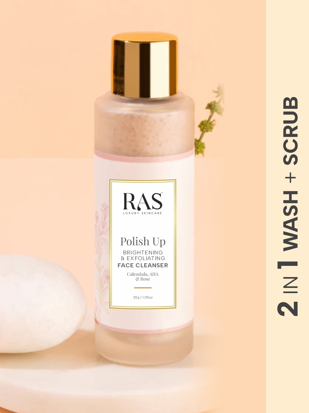 

RAS LUXURY OILS Polish Up Brightening Exfoliating Face Wash Cleanser, Pink