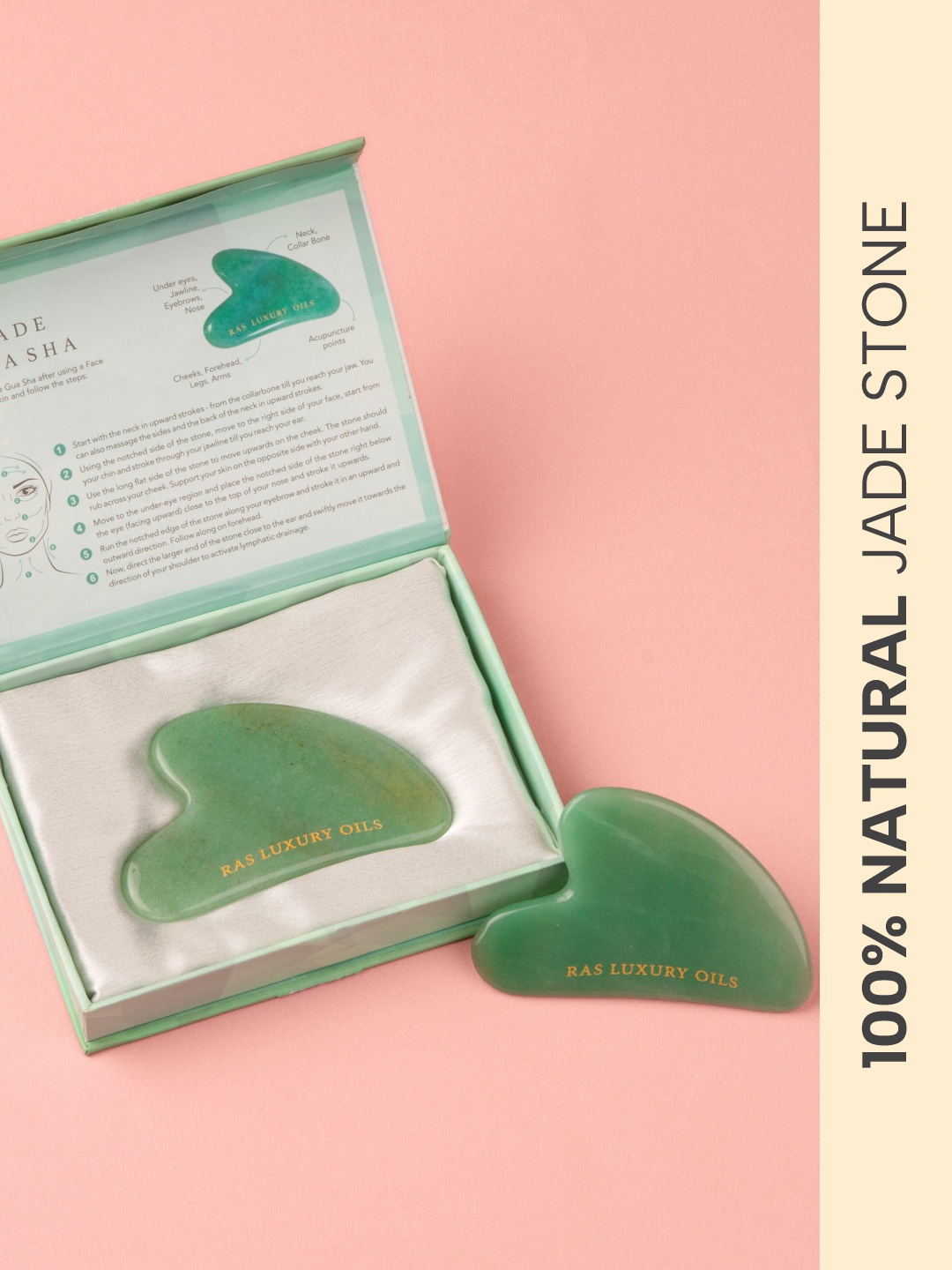 

RAS LUXURY OILS Jade Gua Sha, Green