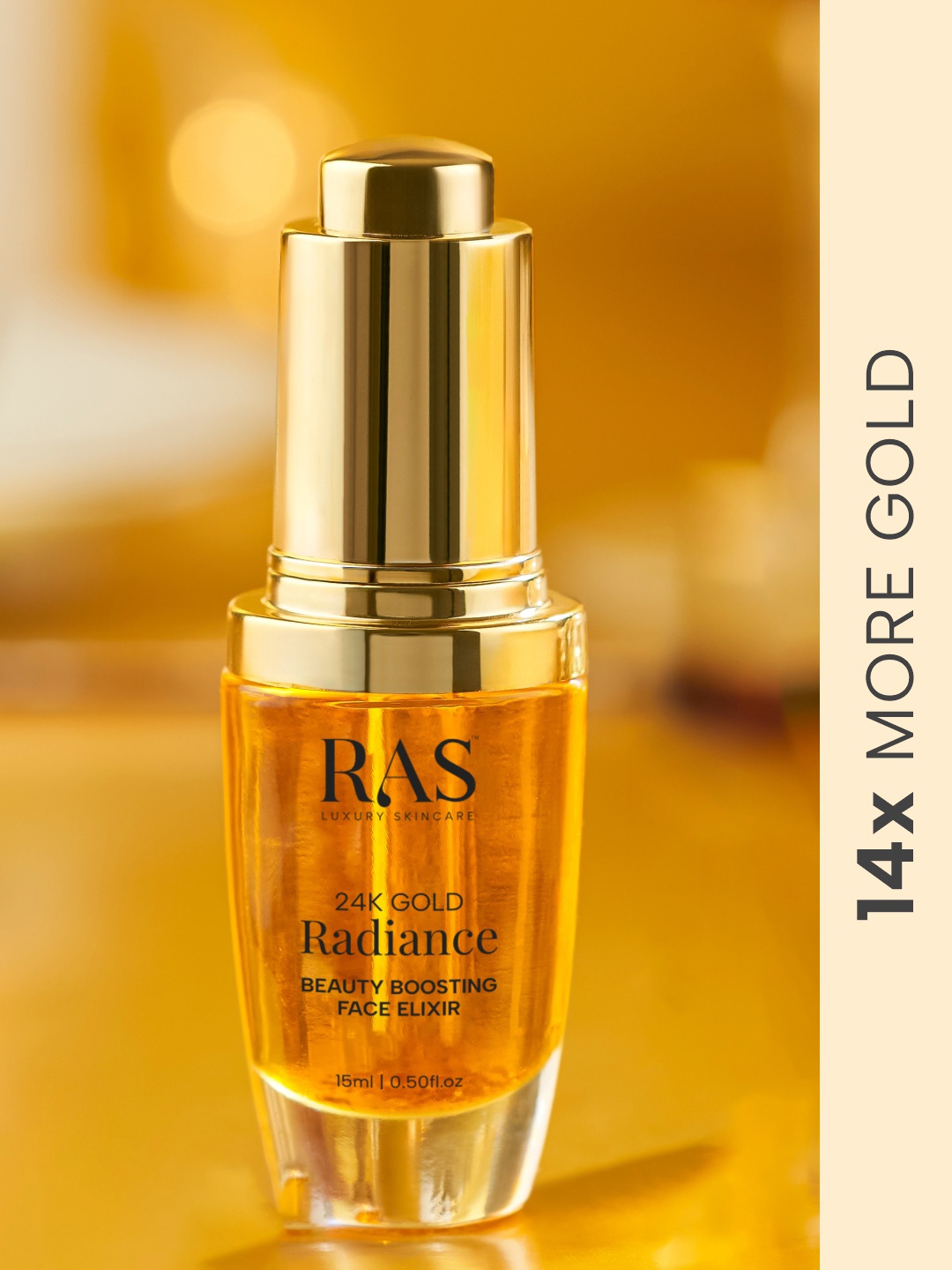 

RAS LUXURY OILS 24k Gold Radiance Beauty Boosting Face Elixir - 15ml, Yellow