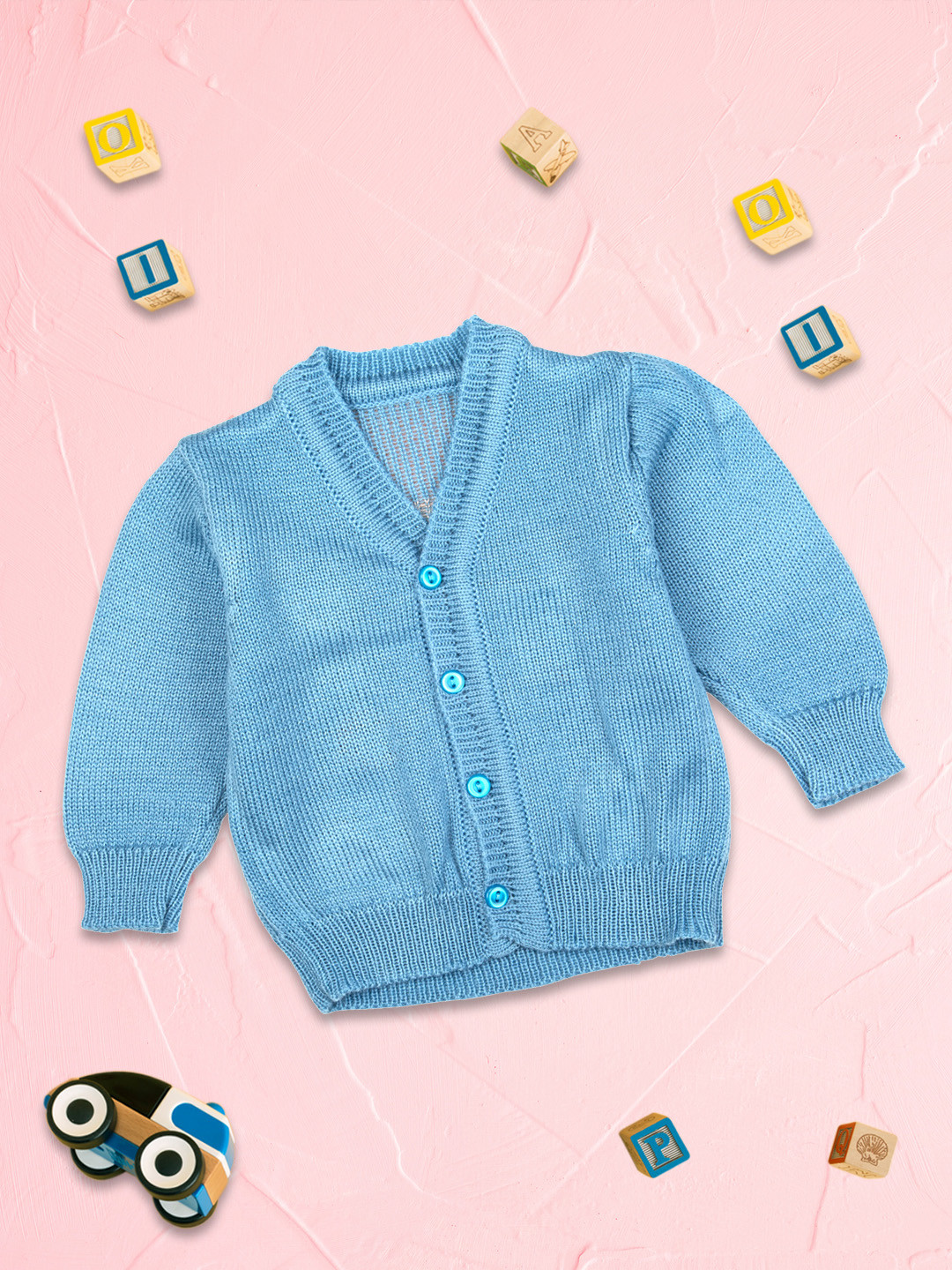 

MeeMee Kids Blue Solid Full sleeve Sweater