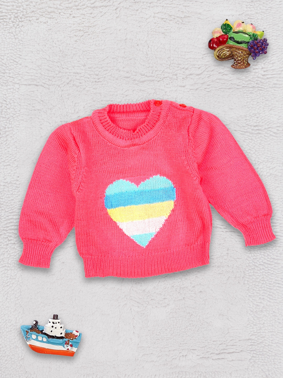 

MeeMee Kids Pink & Yellow Colourblocked Sweater