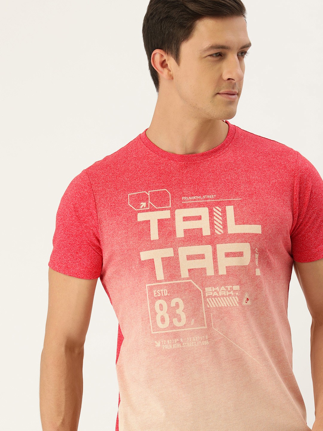 

Proline Active Men Rose & Pink Colourblocked & Typography Printed T-shirt