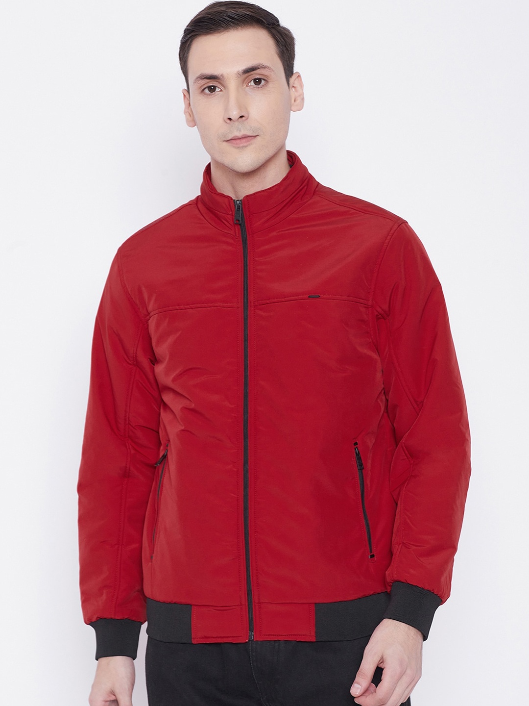 

Okane Men Red Lightweight Bomber Jacket