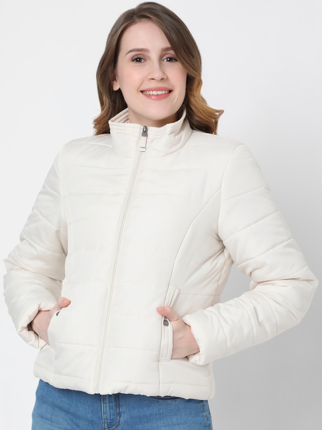 

Vero Moda Women Off White Puffer Jacket