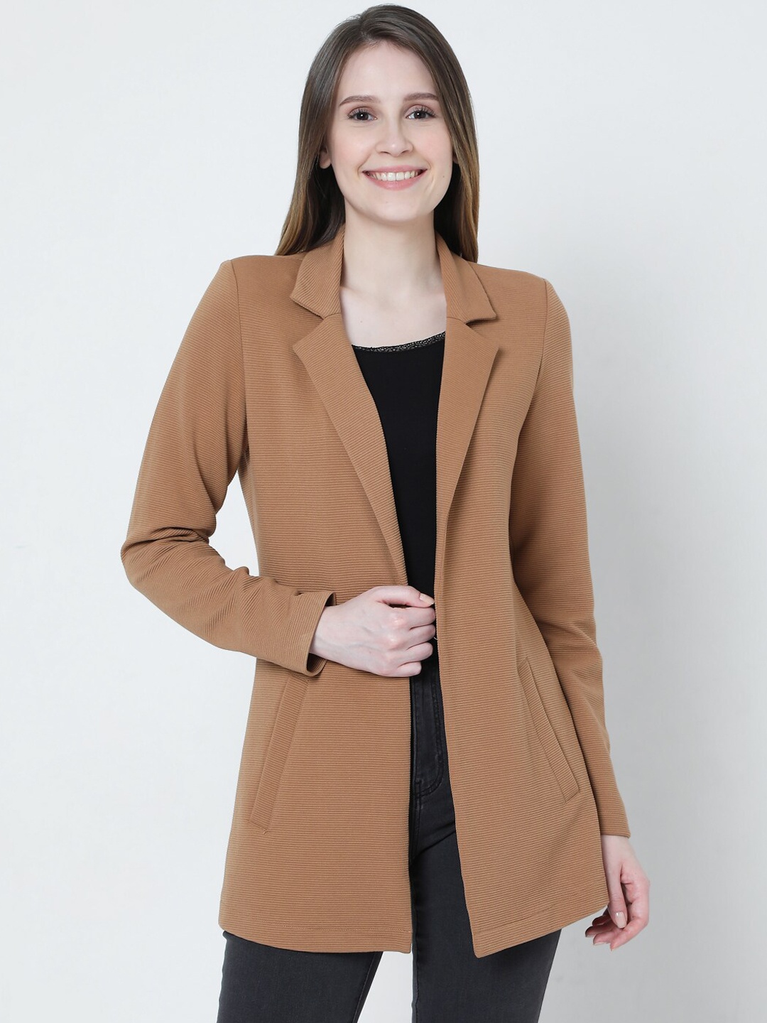 

Vero Moda Women Brown Solid Overcoat