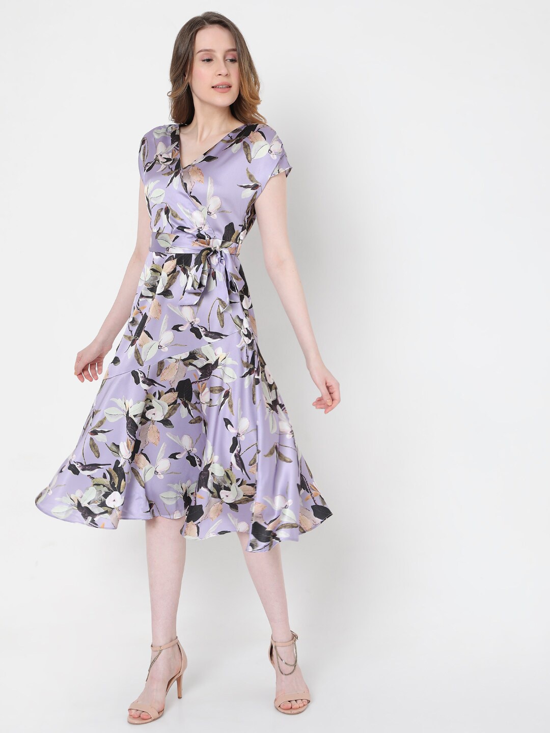 

Vero Moda Woman Purple Floral Midi Dress