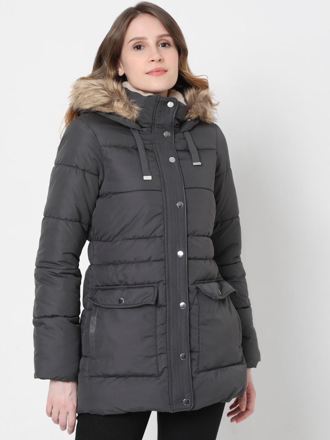 

Vero Moda Woman Grey Longline Parka Jacket