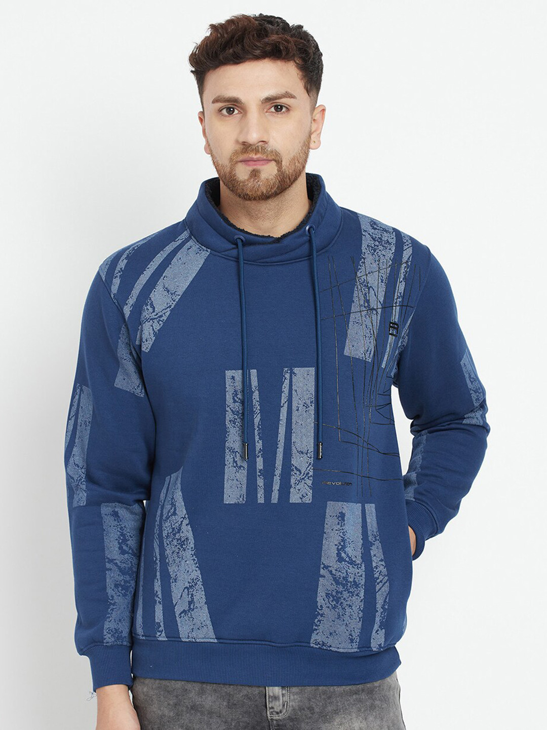 

Parcel Yard Men Blue Printed Sweatshirt