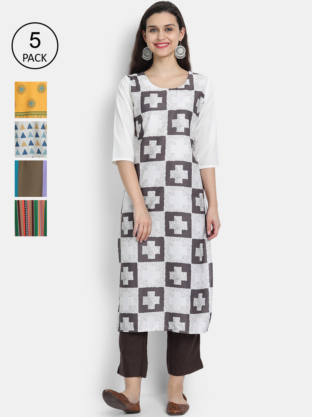 

7Threads Women Multicoloured Thread Work Crepe Kurta, Multi