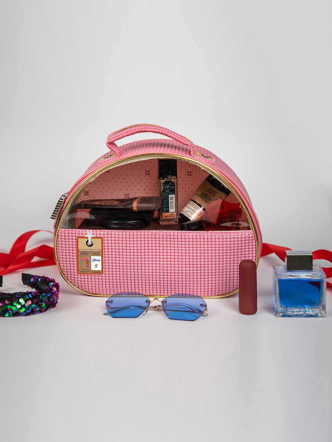 

atorakushon Unisex Pink Set Of 2 Textured Vanity Organizers