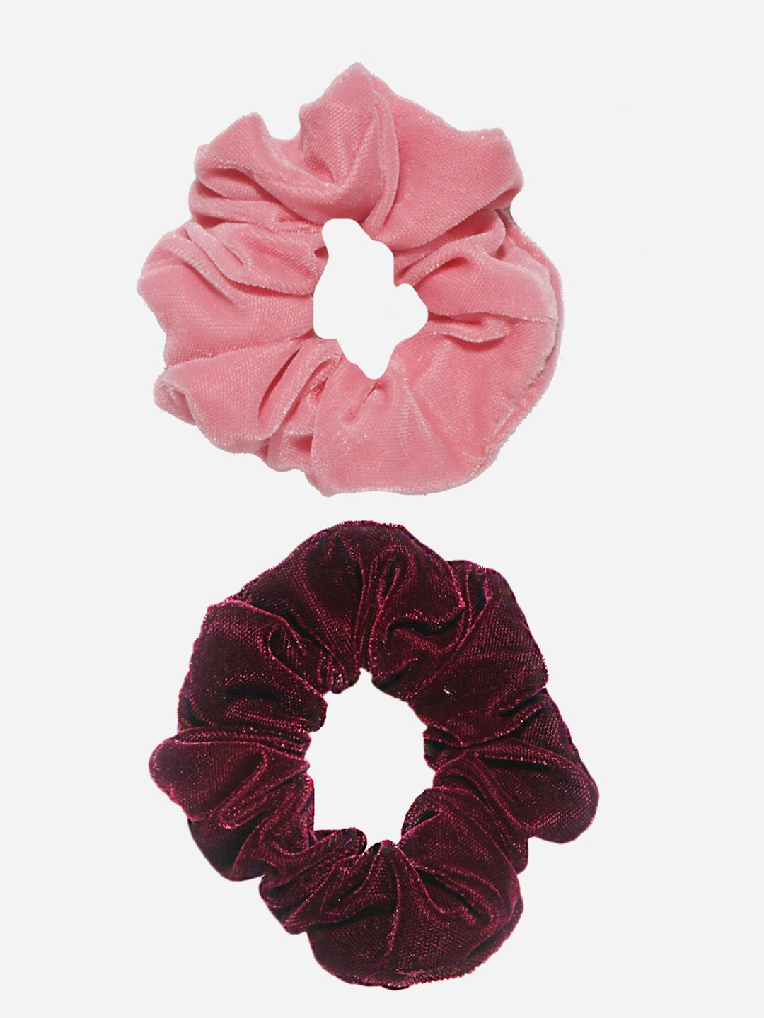 

ToniQ Women Pink & Maroon Set of 2 Ponytail Holders