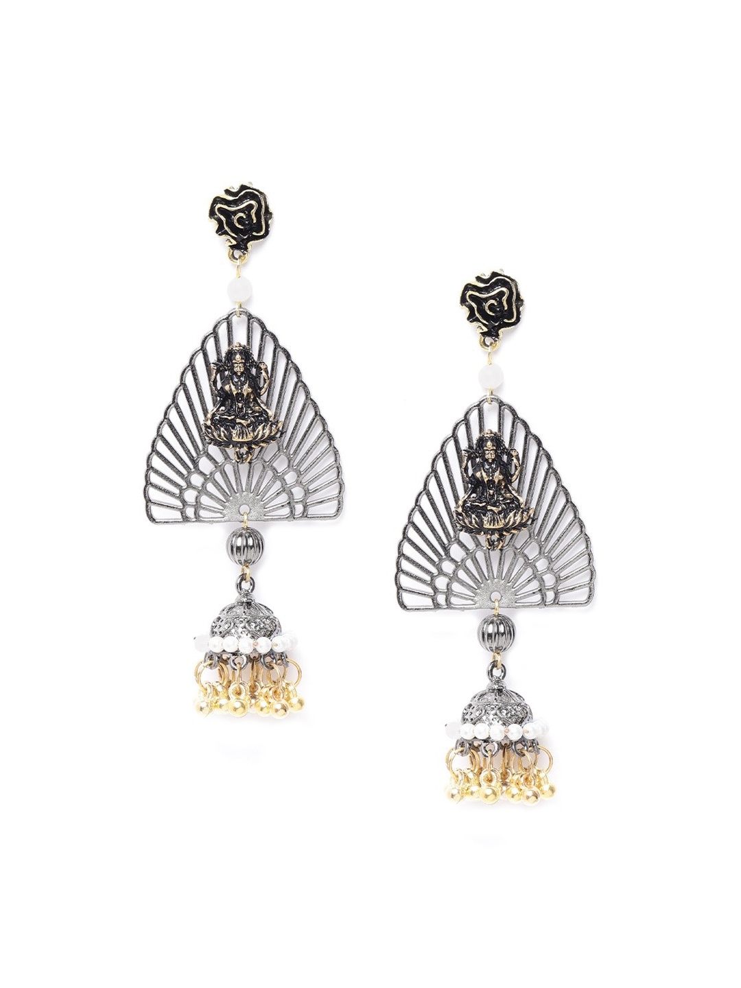 

DIVA WALK Black Contemporary Jhumkas Earrings
