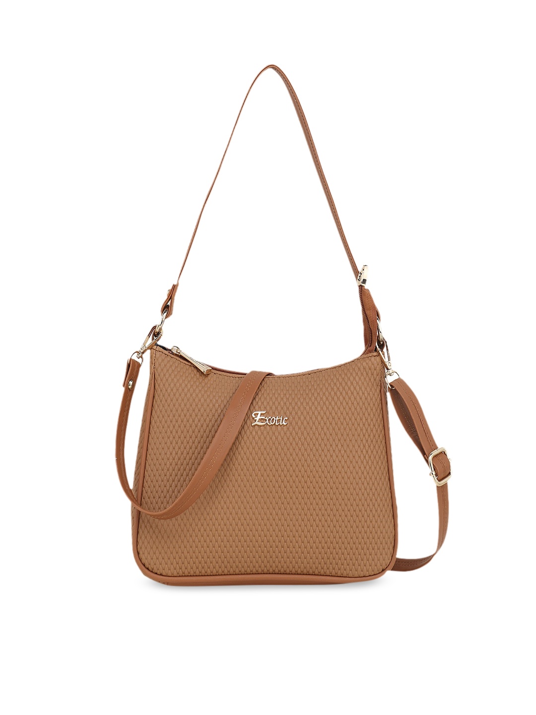 

Exotic Brown Textured Structured Sling Bag