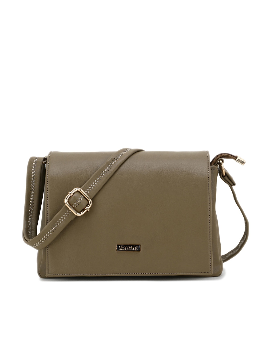 

Exotic Olive Green Structured Sling Bag
