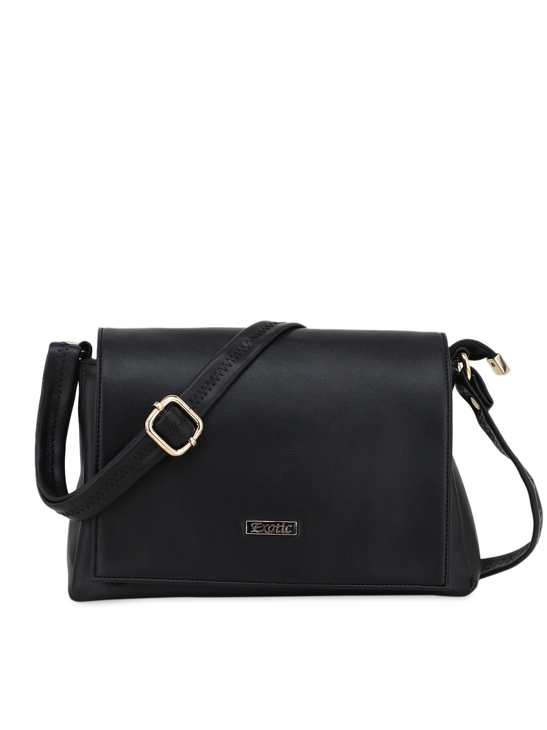 

Exotic Black Structured Sling Bag