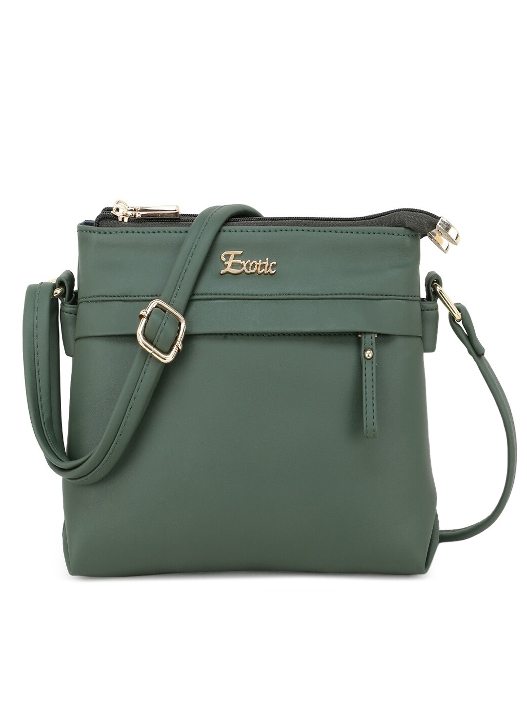 

Exotic Green Structured Sling Bag