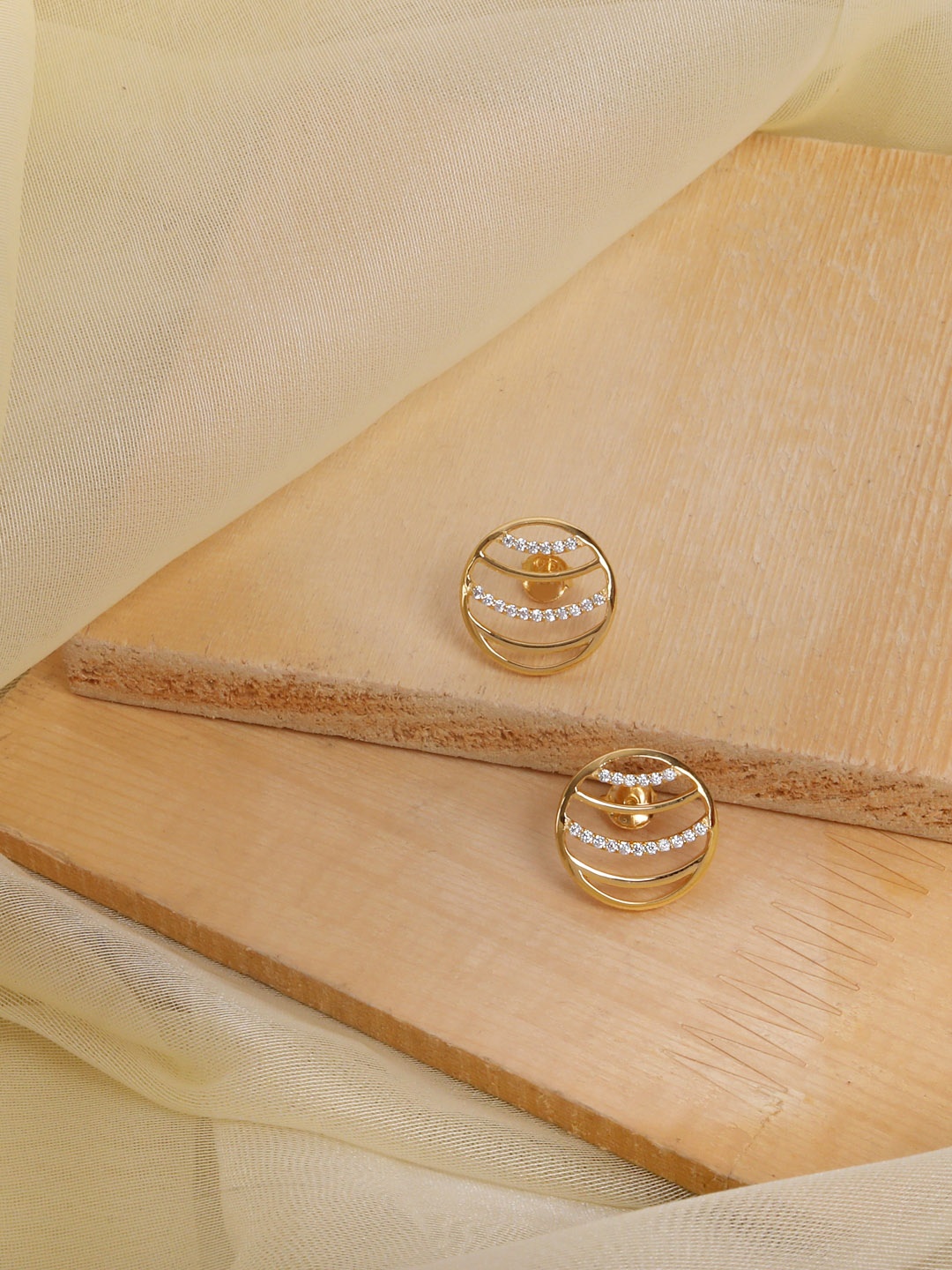 

TRISHONA 22K Gold Plated Contemporary Studs Earrings