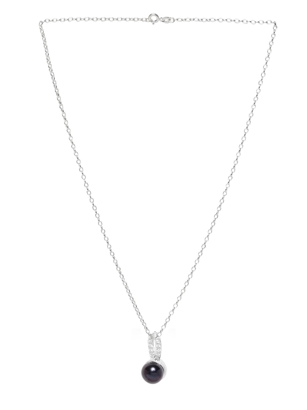 

TRISHONA Women Silver&Black Freshwater Pearl Pendant