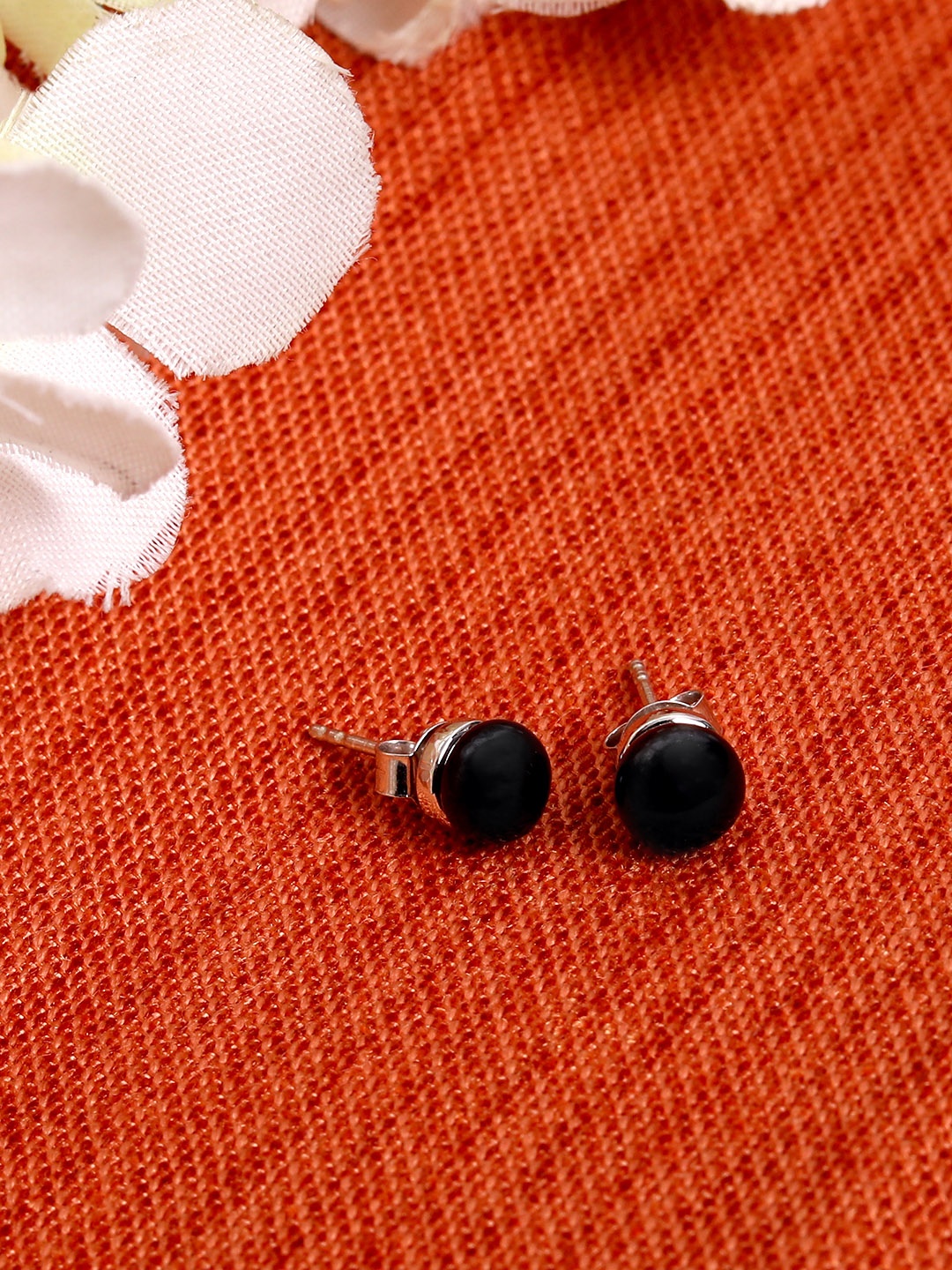 

TRISHONA Black 925 Sterling Silver Contemporary Studs Earrings
