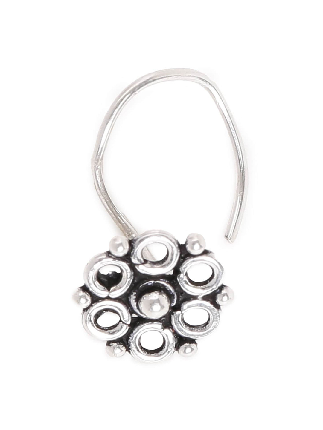 

TRISHONA Silver-Plated Floral Nose Pin