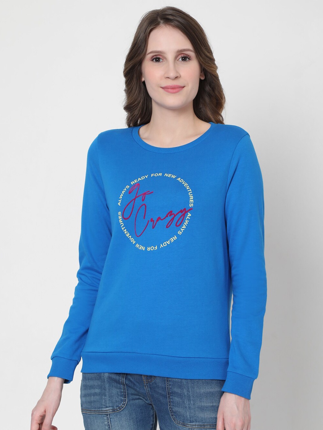 

Vero Moda Women Blue Printed Sweatshirt