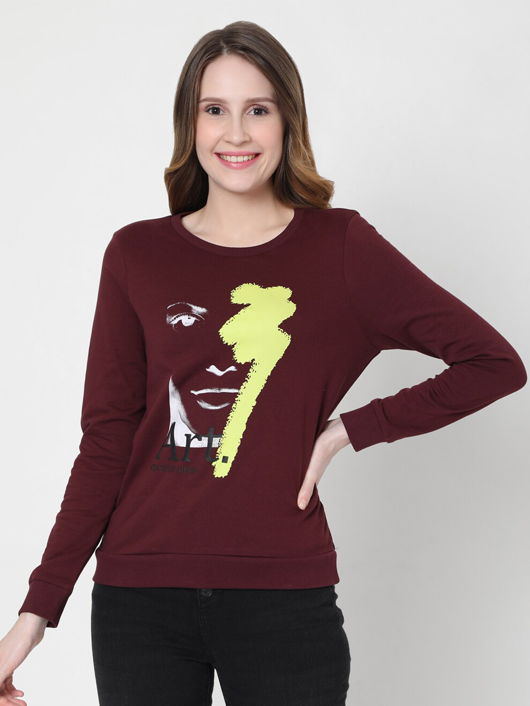 

Vero Moda Women Purple Printed Sweatshirt