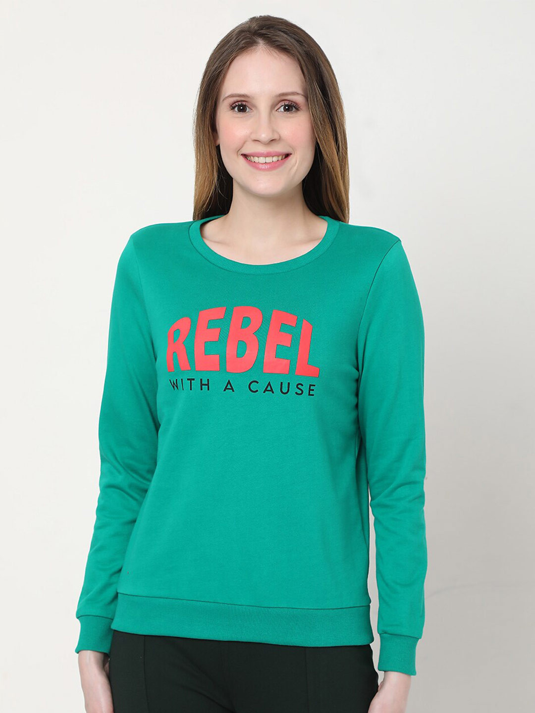 

Vero Moda Women Green Printed Sweatshirt