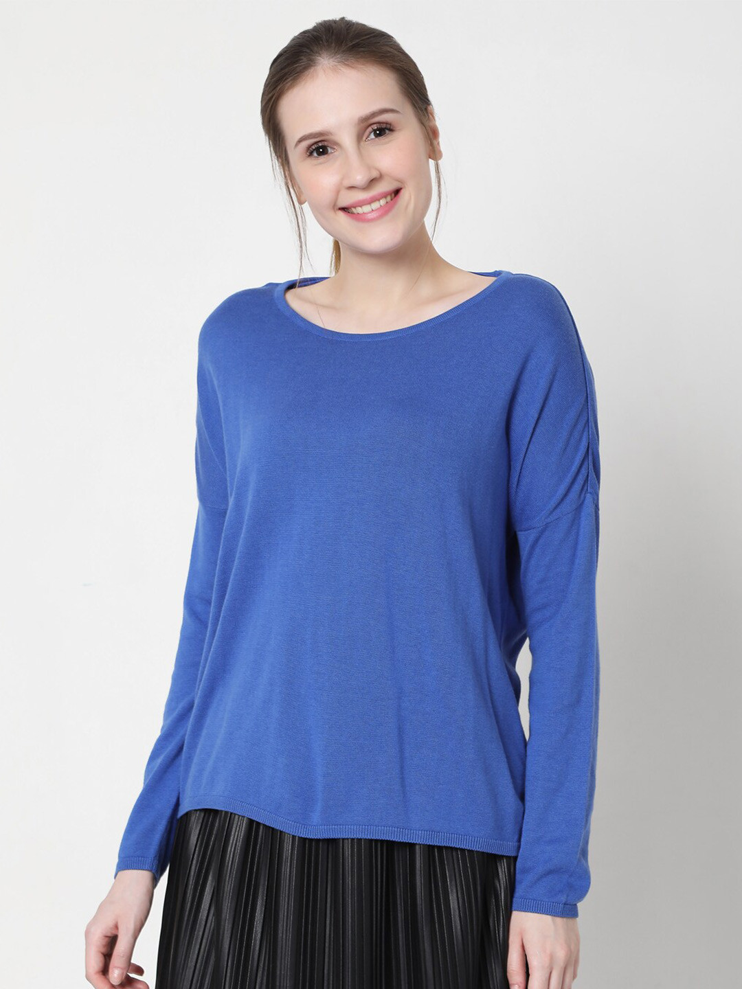 

Vero Moda Women Blue Cotton Pullover