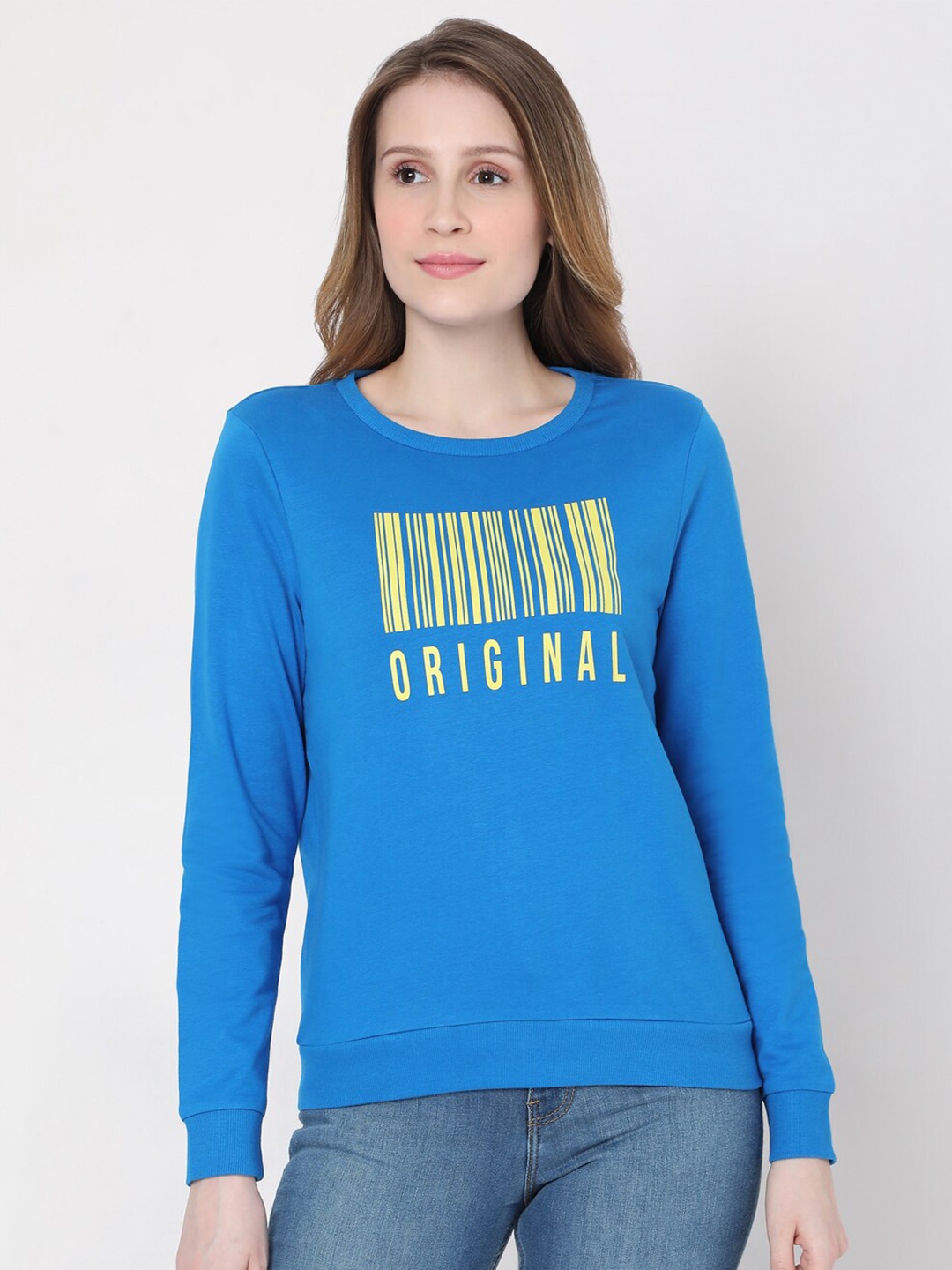 

Vero Moda Woman Blue Printed Sweatshirt