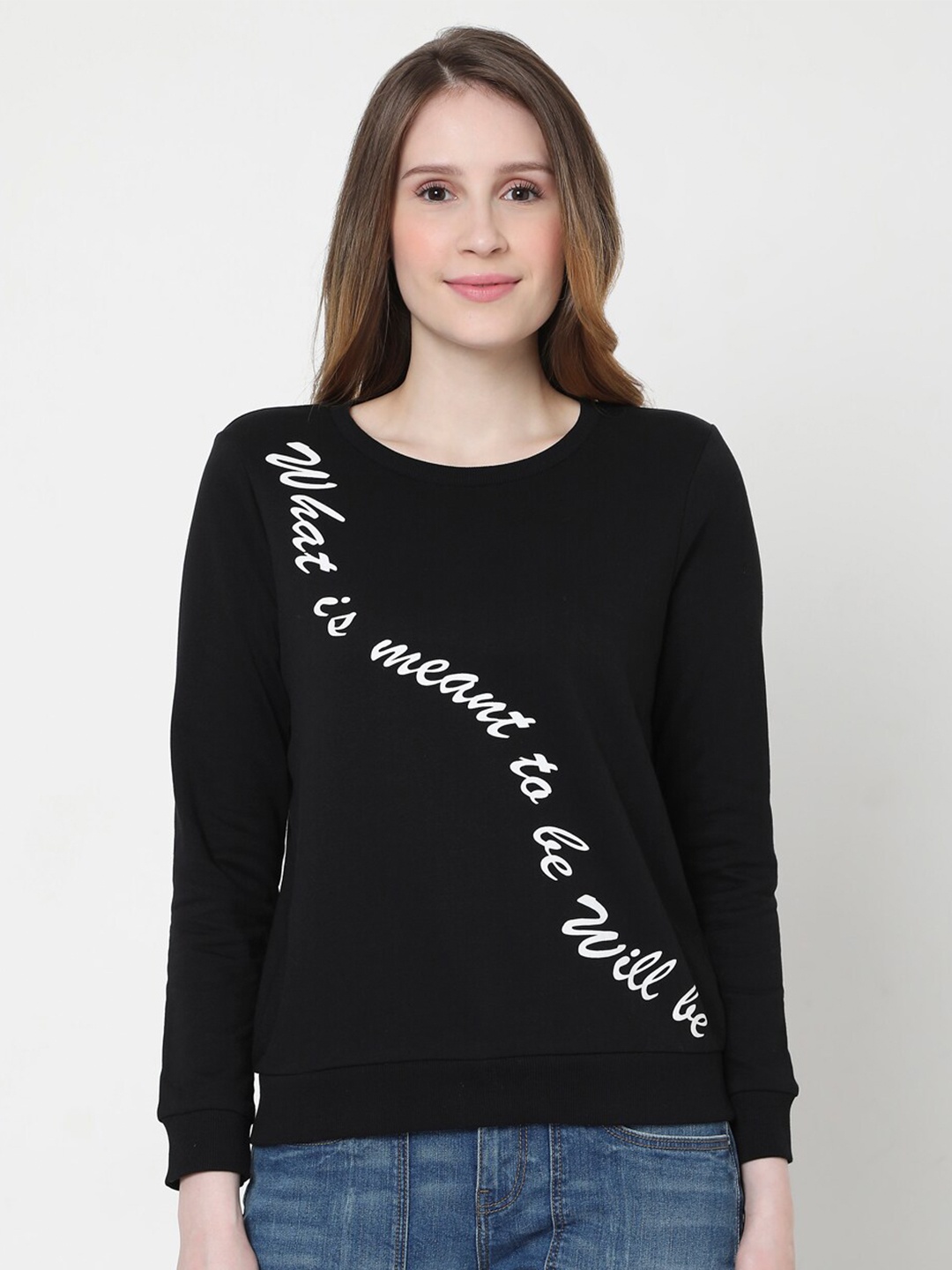 

Vero Moda Women Black Printed Sweatshirt