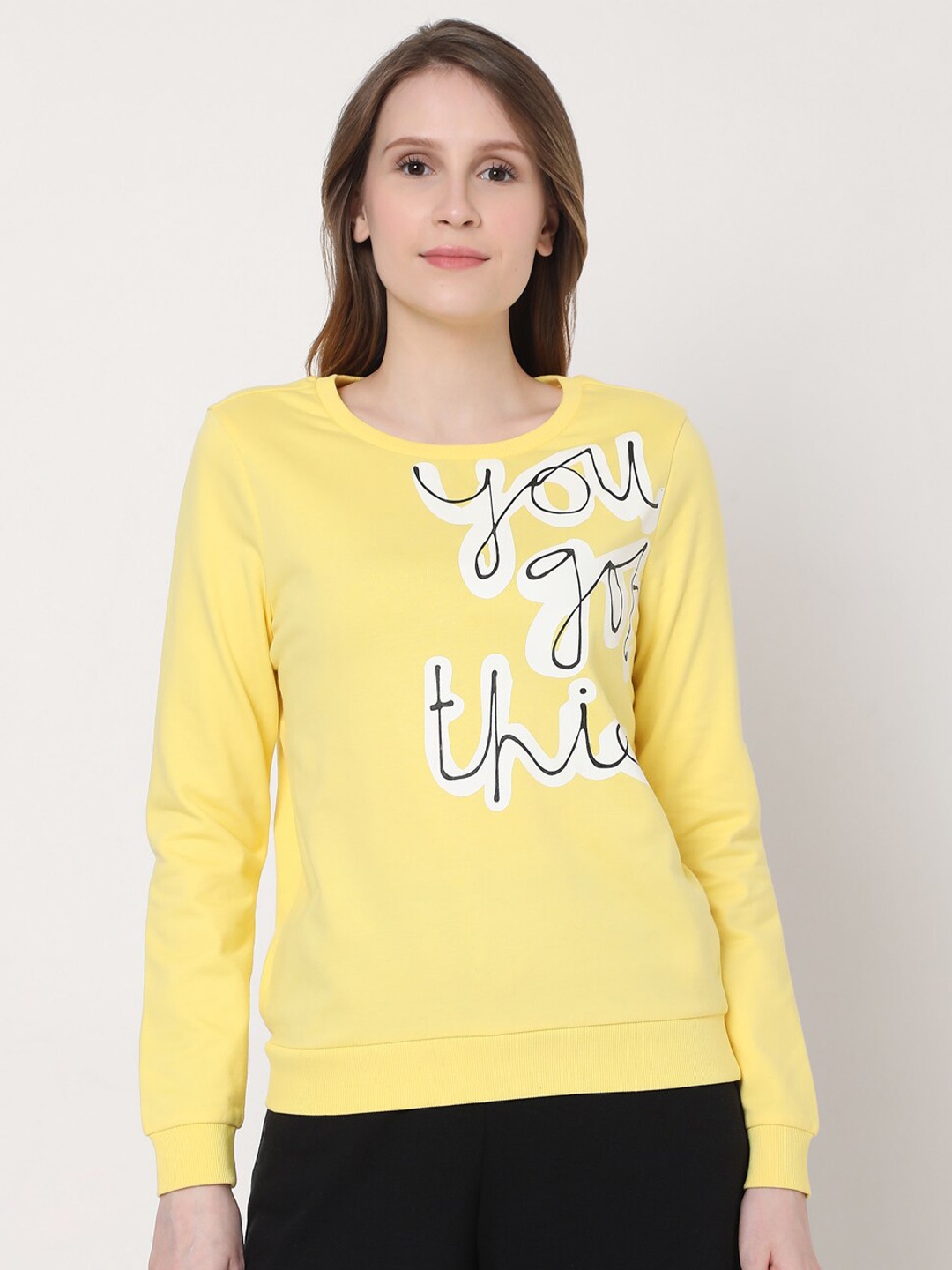 

Vero Moda Woman Yellow Printed Sweatshirt