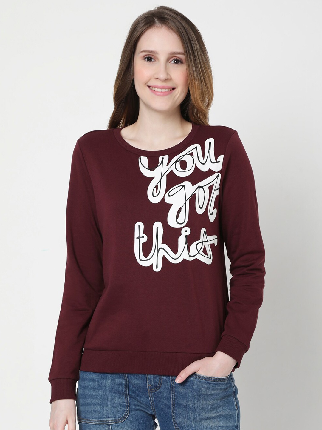 

Vero Moda Women Purple Printed Sweatshirt