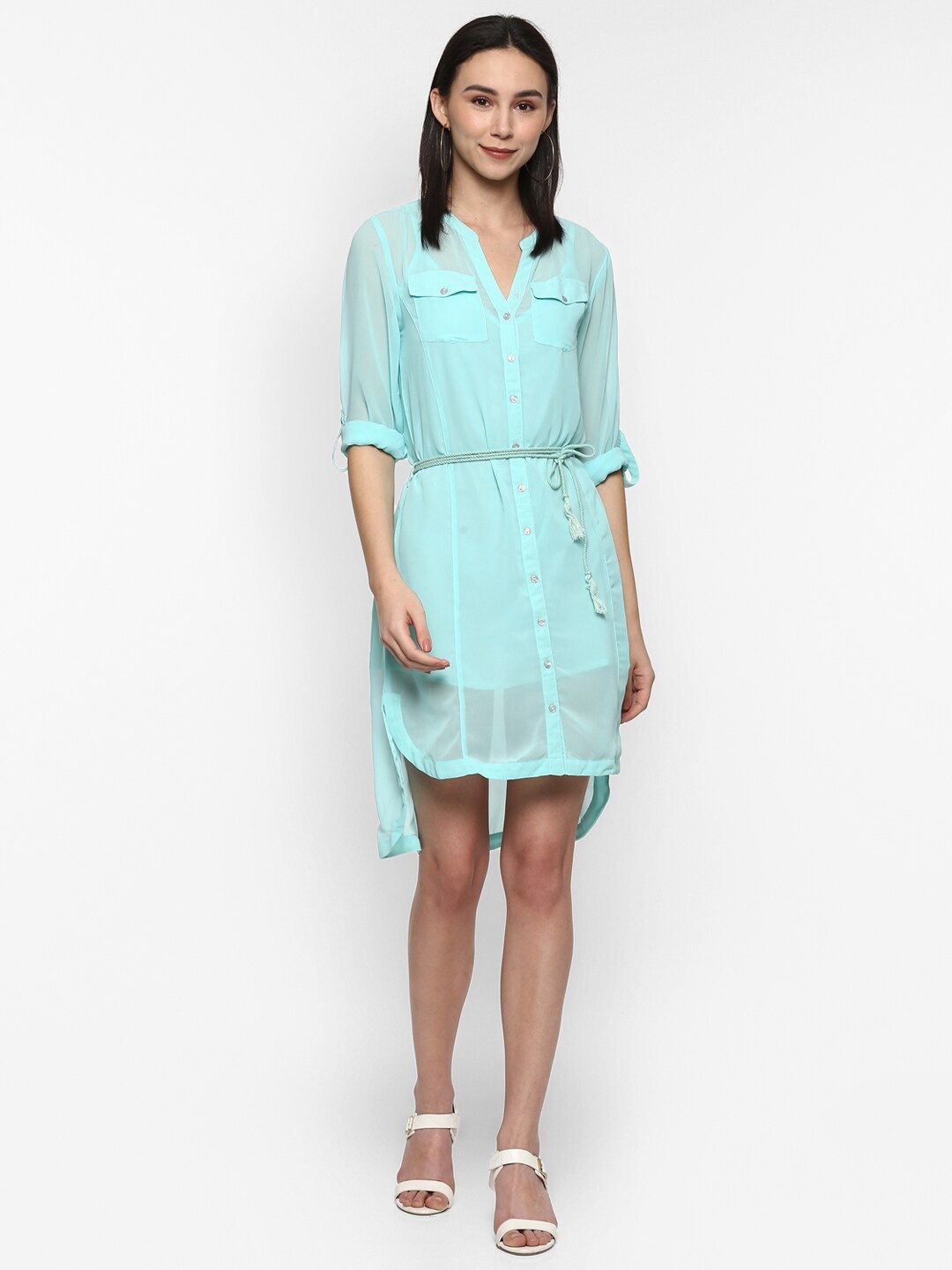 

Porsorte Turquoise Blue Shirt Dress