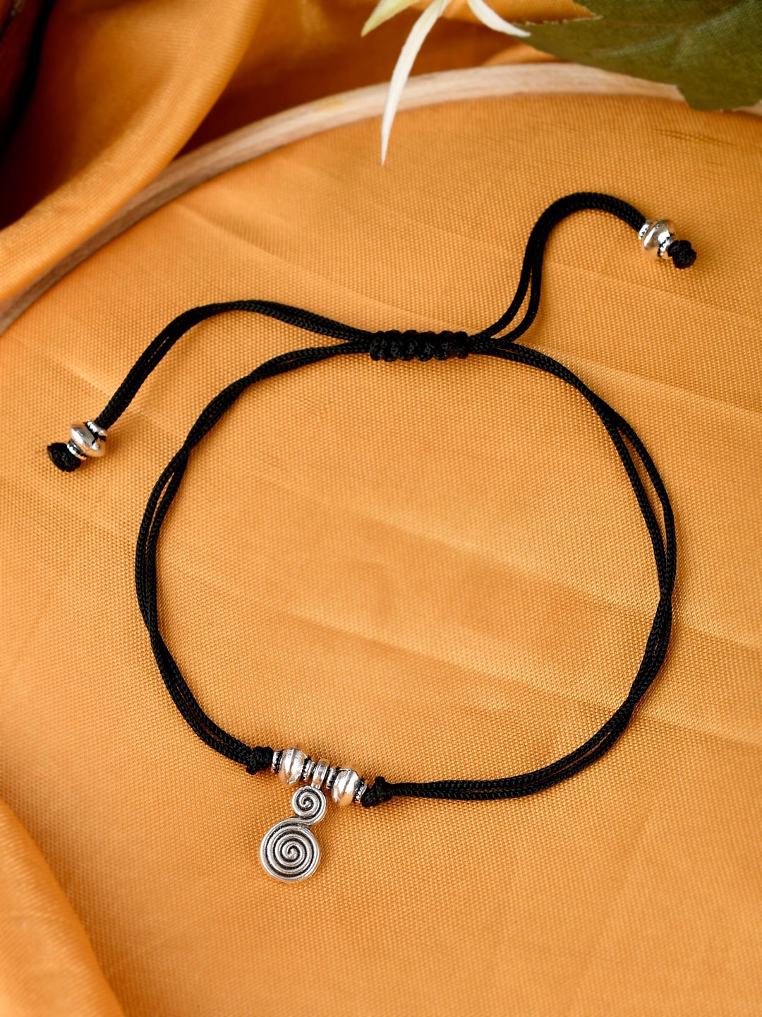 

Silvermerc Designs Silver-Plated Black Affinity Anklet