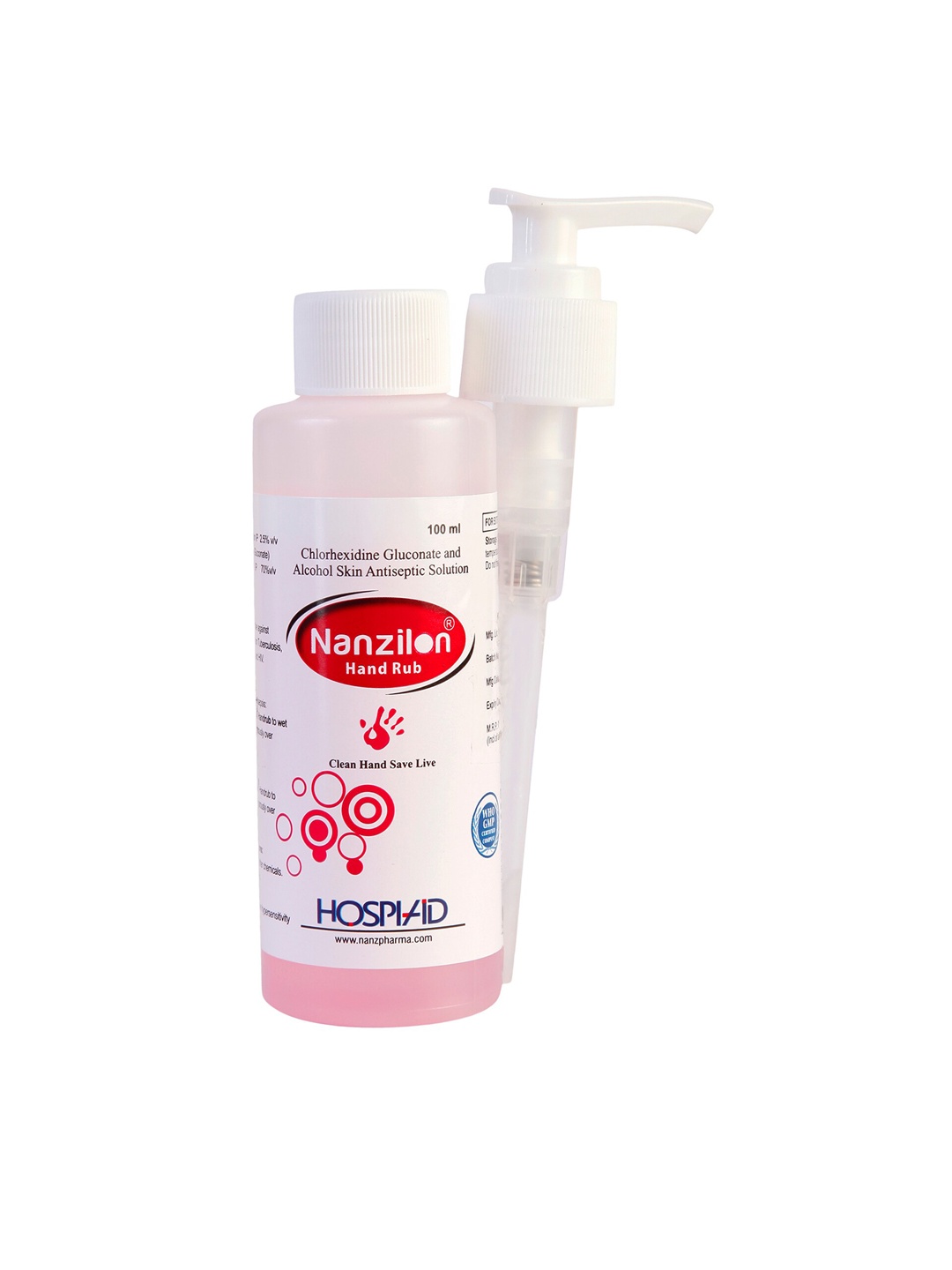 

Nanzilon Hand Rub Hand Sanitizer Dispenser 100 ml, Pink