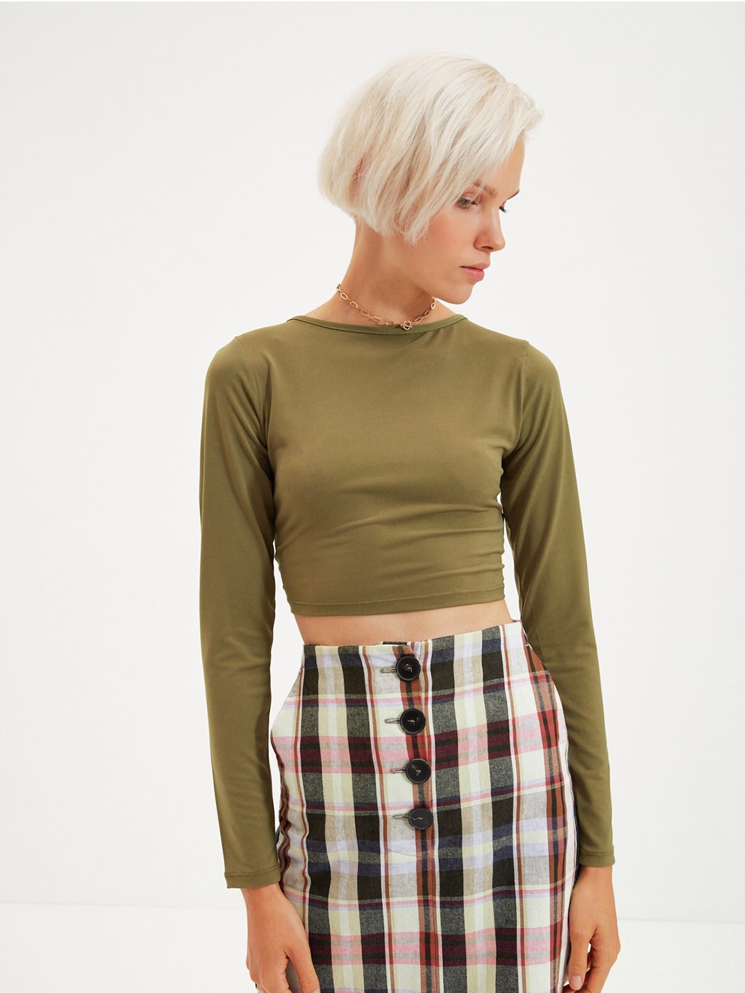 

Trendyol Khaki Solid Top