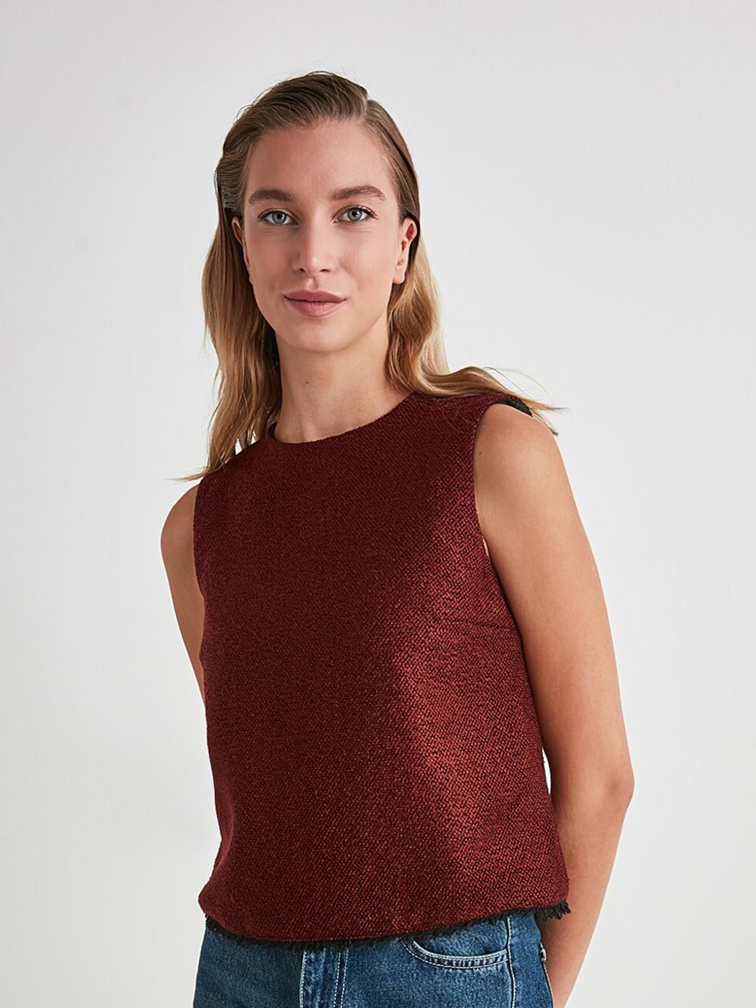 

Trendyol Maroon Regular Top