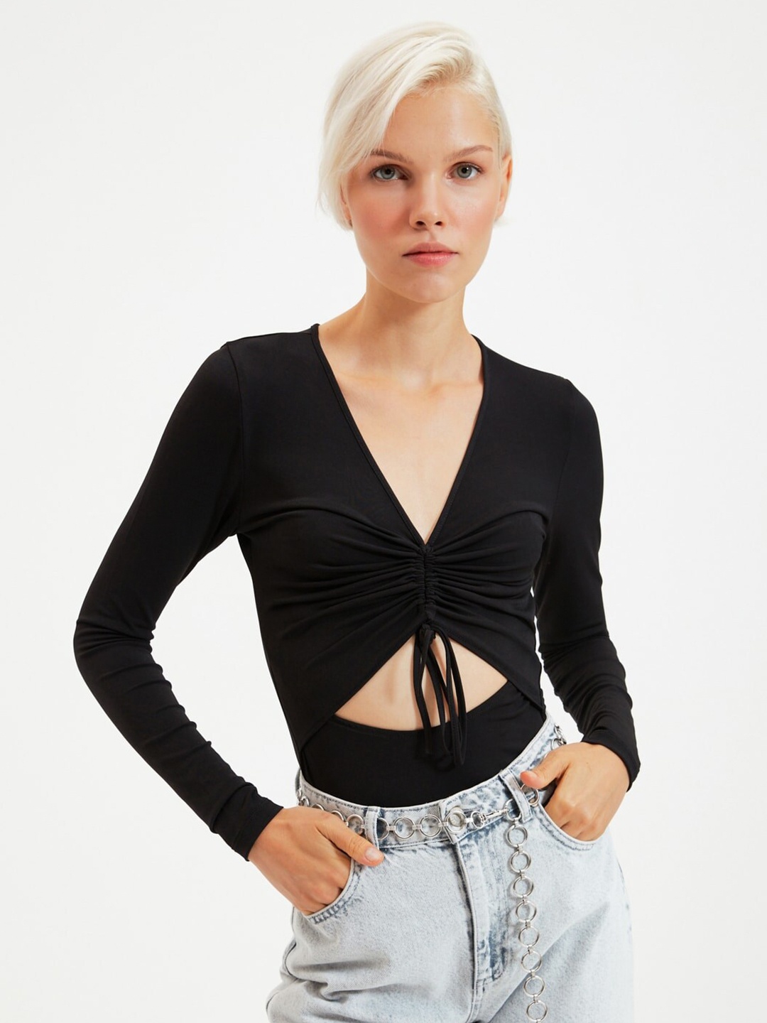 

Trendyol Women Black Cut Out Bodysuit